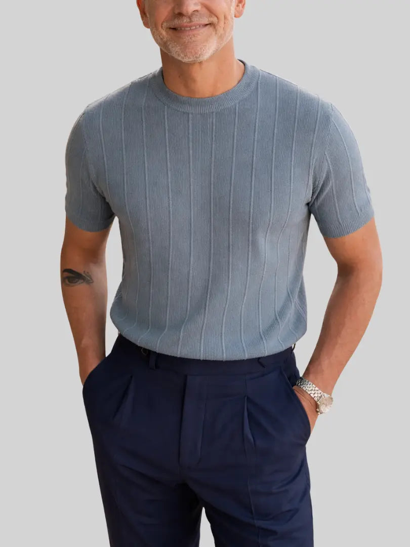 Felipe | Camiseta acanalada de lino y algodón