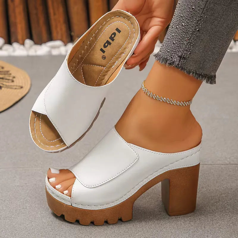 Sandalias con Tacón Elegantes y Punta redonda
