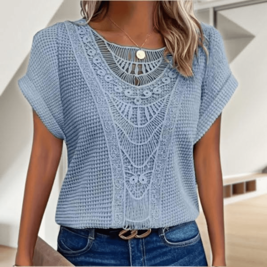 Blusa De Manga Murciélago con encaje