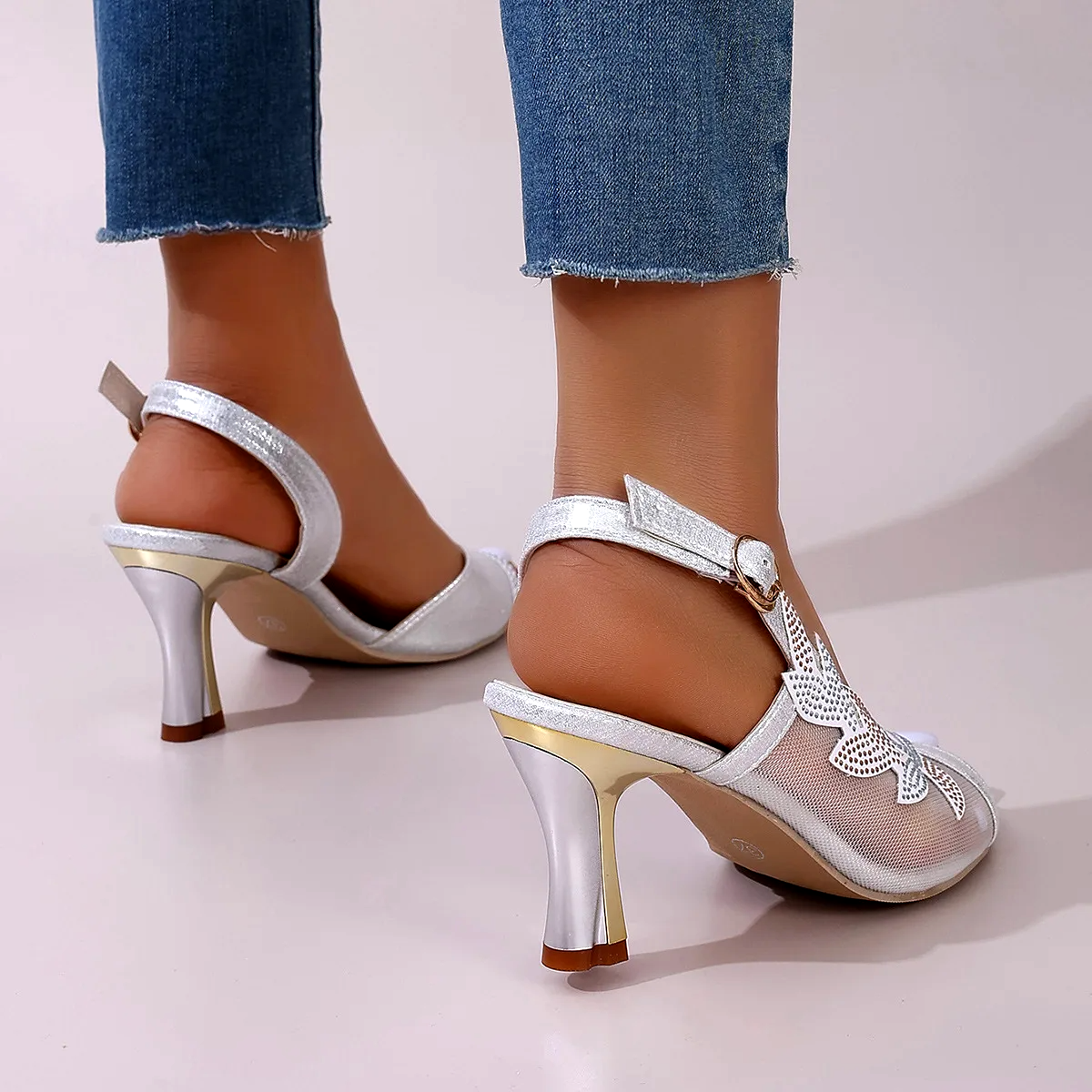 Zapatos de tacón con tira trasera Selene