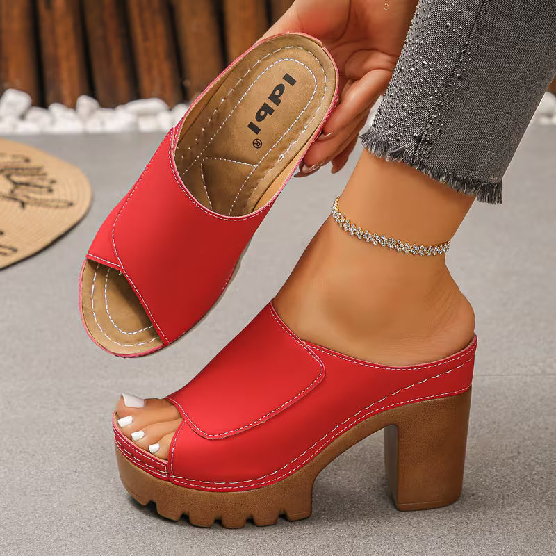 Sandalias con Tacón Elegantes y Punta redonda