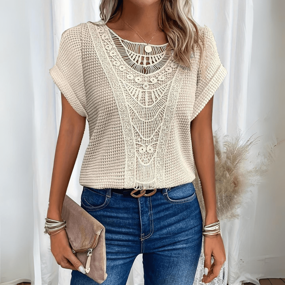 Blusa De Manga Murciélago con encaje