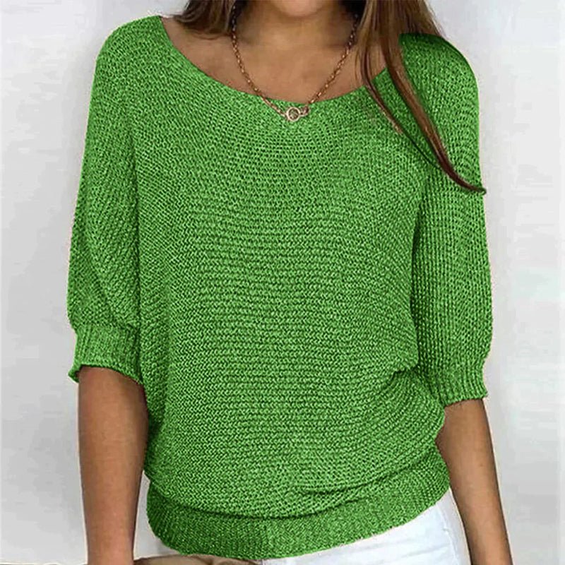 Blusa punto acogedor con cuello redondo