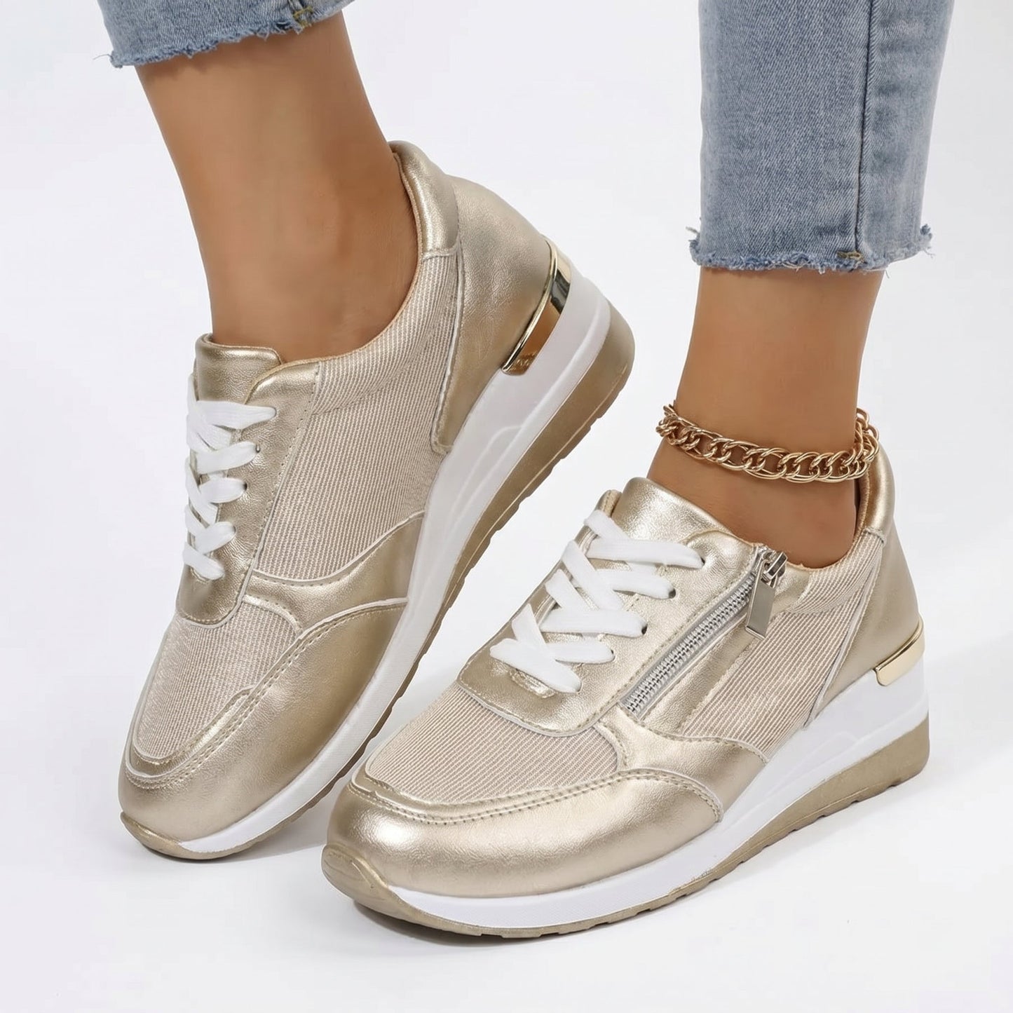 Julia | Zapatillas ortopédicas con cordones y cierre lateral