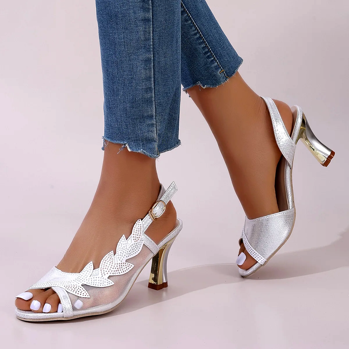 Zapatos de tacón con tira trasera Selene