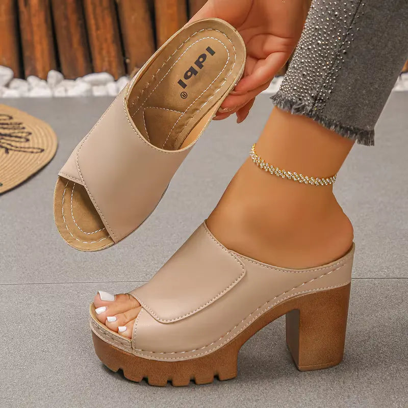 Sandalias con Tacón Elegantes y Punta redonda